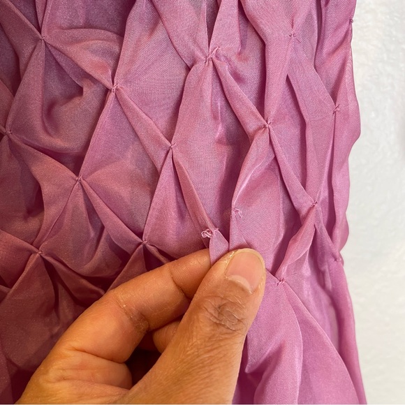 NWT Anthropologie Maeve Rhinestone Smock Sheer Babydoll Bow Top Pink Size XS - Picture 12 of 14